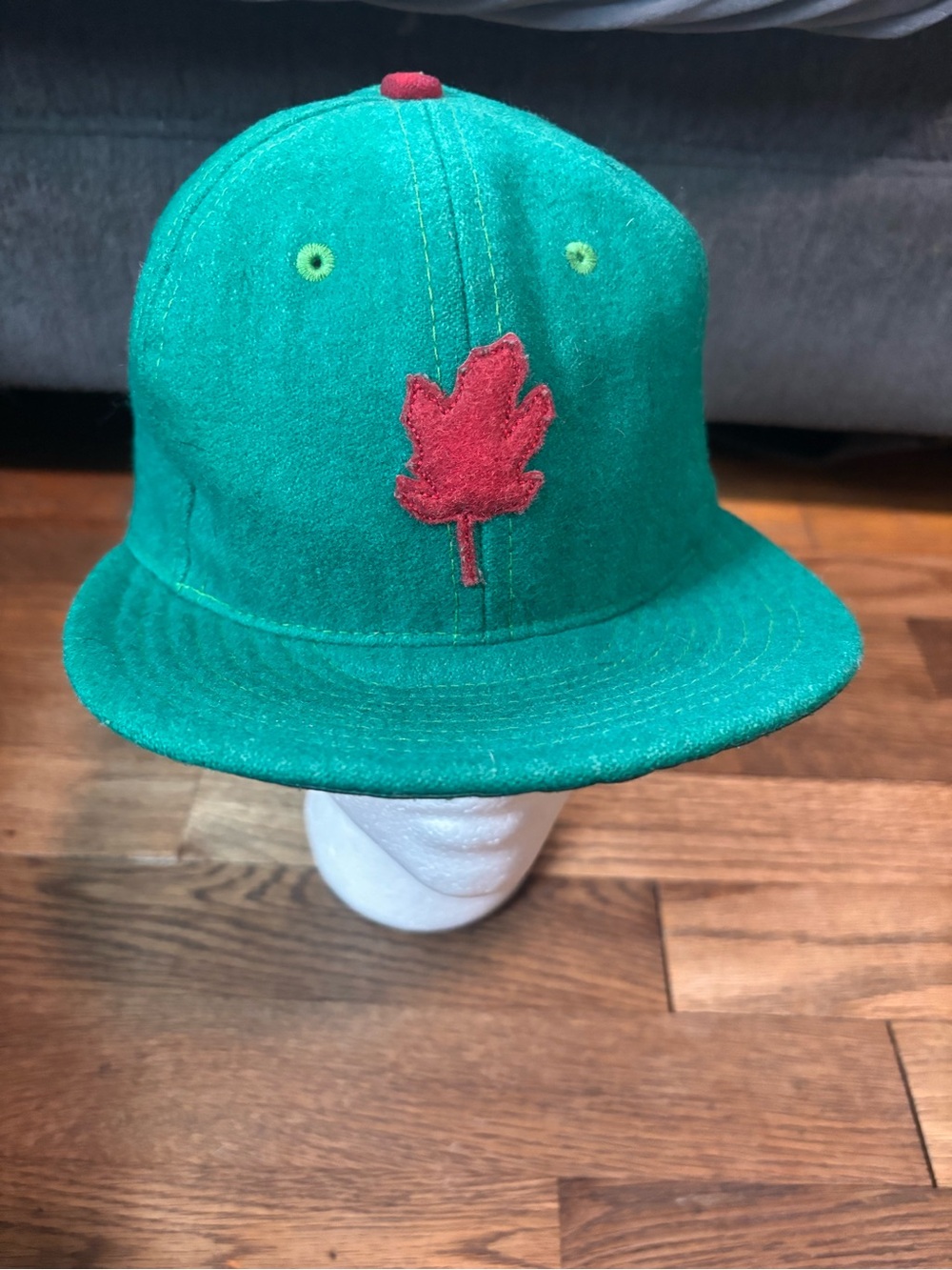 Ebbets Field Flannels Oakland Oaks 1939 Wool Fitted Hat Green Red Bon Iver USA